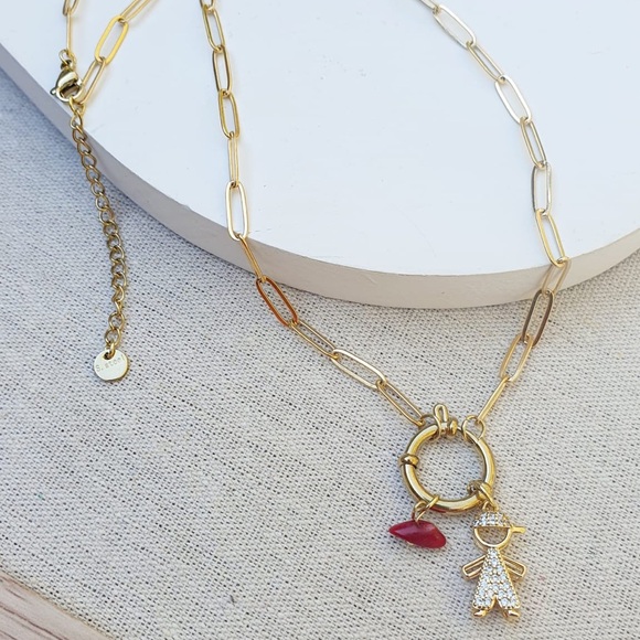 New 18k Gold Plated Boy and Girll Necklace - Picture 3 of 3